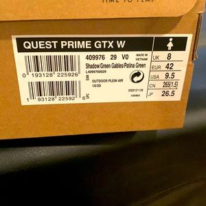 Quest prime GTXW women’s size 9 1/2 color is shadow/Green